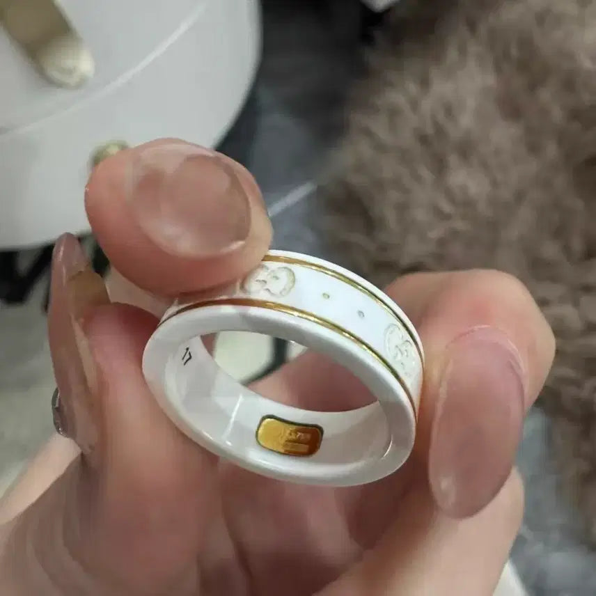 [BUNJANG] Gucci Icon Ring White Zirconia x 18K Yellow Gold / 구찌 화이트 반지