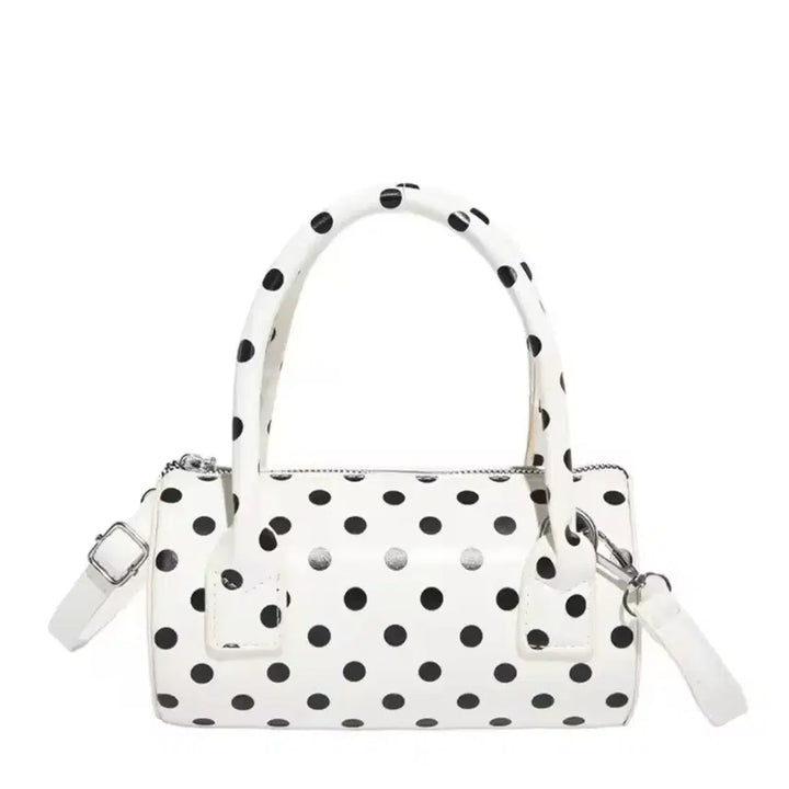 [BUNJANG] White Dot Enamel Crossbody Handbag / 화이트 도트 핸드백 애나멜 크로스백