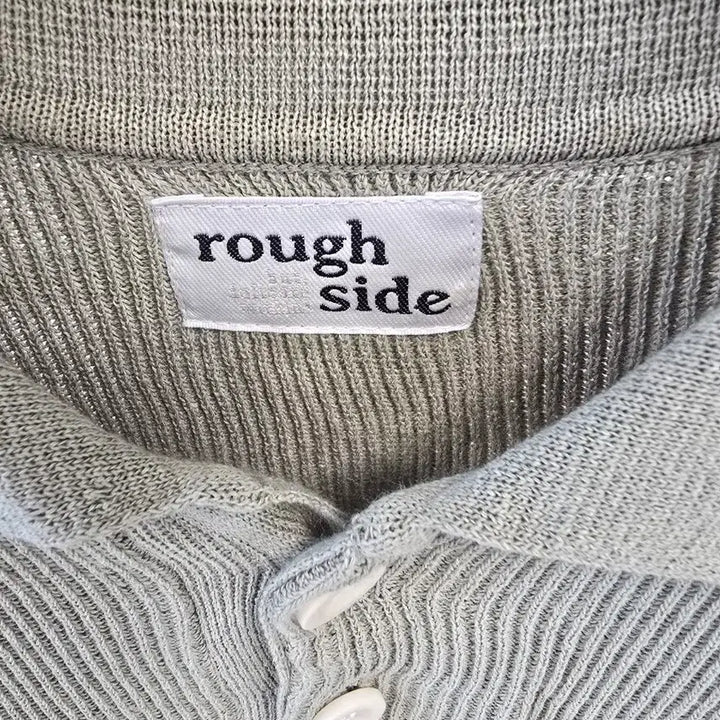 [BUNJANG] Roughside Green Short Sleeve Polo T-Shirt Size 2 / 러프사이드 Collar Half knit 라이트 올리브 2사이즈