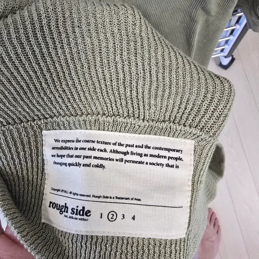 [BUNJANG] Roughside Green Short Sleeve Polo T-Shirt Size 2 / 러프사이드 Collar Half knit 라이트 올리브 2사이즈