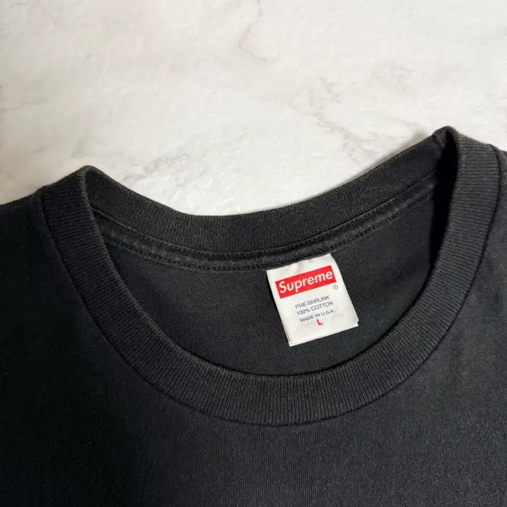 [BUNJANG] Supreme Logo Short Sleeve T-Shirt (Black, Size L) / 슈프림 반팔 L