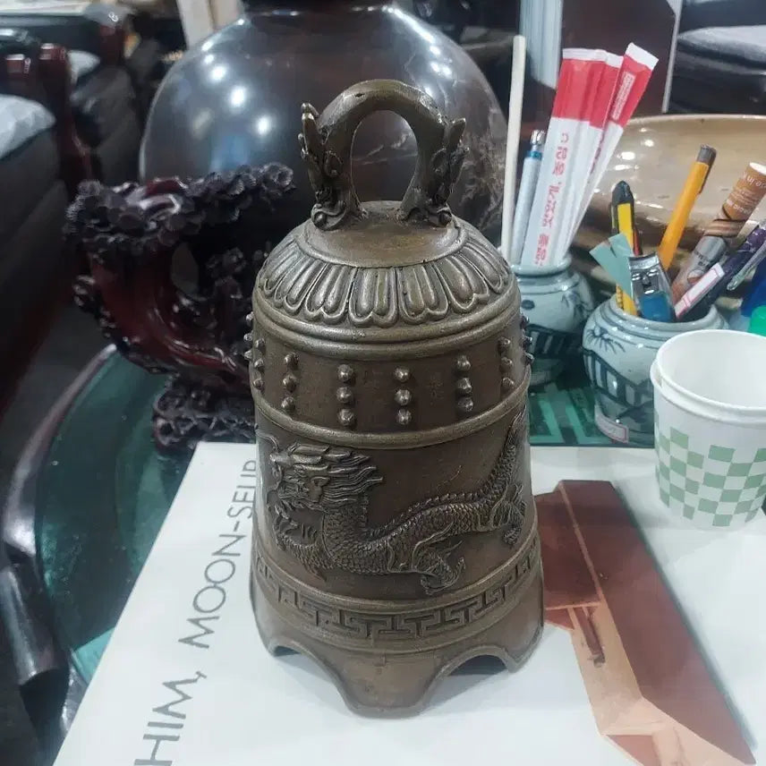 [BUNJANG] Brass Dragon Engraved Bell / 용 문양 종