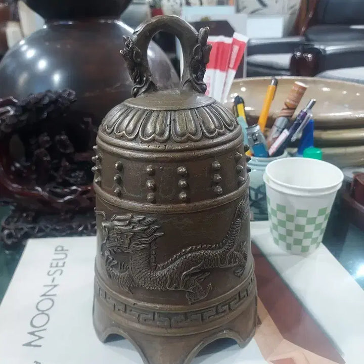[BUNJANG] Brass Dragon Engraved Bell / 용 문양 종