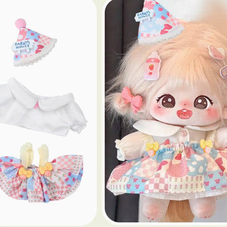 [BUNJANG] 20cm Pastel Tone Dress Set Doll Clothes (Nuigurumi) / 20깅 파스텔톤 원피스 세트 인형옷 누이옷 20cm 솜깅