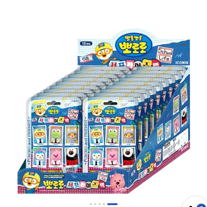 [BUNJANG] Pororo Surprise Bag School Look ID Photo Set (6 Types, 1 Set) / 뽀로로 서프라이즈백 스쿨룩 증명사진 3탄 6종류 1세트