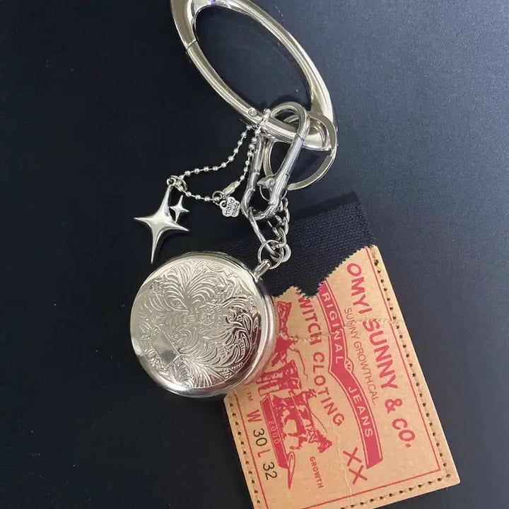 [BUNJANG] Western Lettering Label Card Case &amp; Ashtray Keychain Set / 웨스턴 카드 케이스 키링