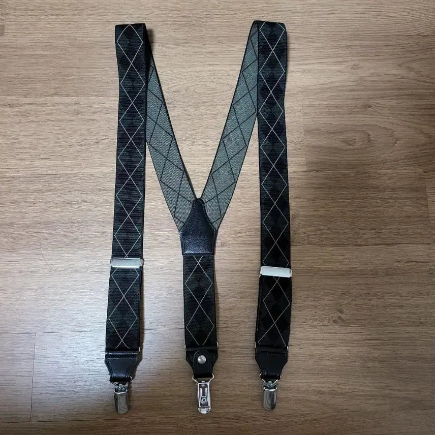 [BUNJANG] Takeo Kikuchi Argyle Suspender Belt / 새상품급 타케오키쿠치 아가일 서스펜더 벨트 멜빵 벨트 남자 남성