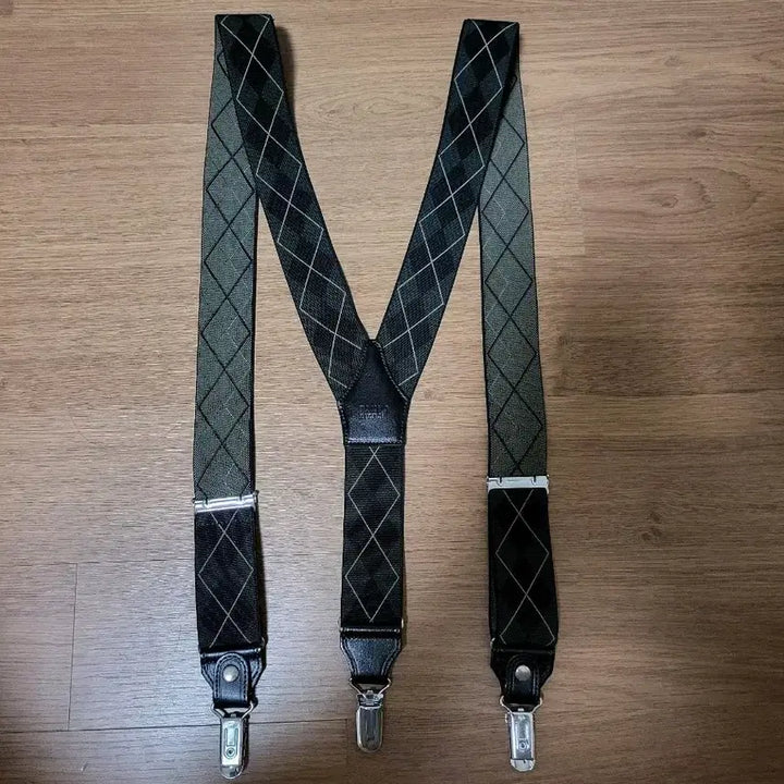 [BUNJANG] Takeo Kikuchi Argyle Suspender Belt / 새상품급 타케오키쿠치 아가일 서스펜더 벨트 멜빵 벨트 남자 남성
