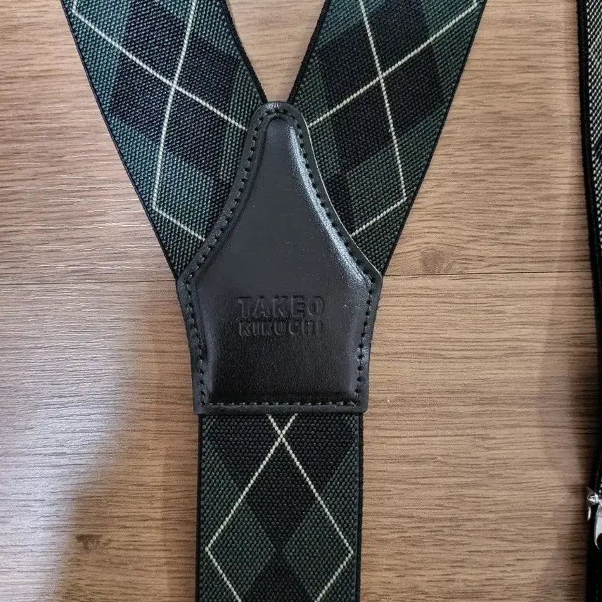 [BUNJANG] Takeo Kikuchi Argyle Suspender Belt / 새상품급 타케오키쿠치 아가일 서스펜더 벨트 멜빵 벨트 남자 남성