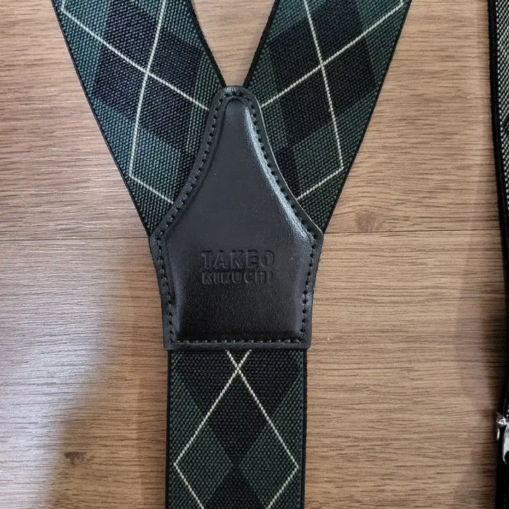 [BUNJANG] Takeo Kikuchi Argyle Suspender Belt / 새상품급 타케오키쿠치 아가일 서스펜더 벨트 멜빵 벨트 남자 남성