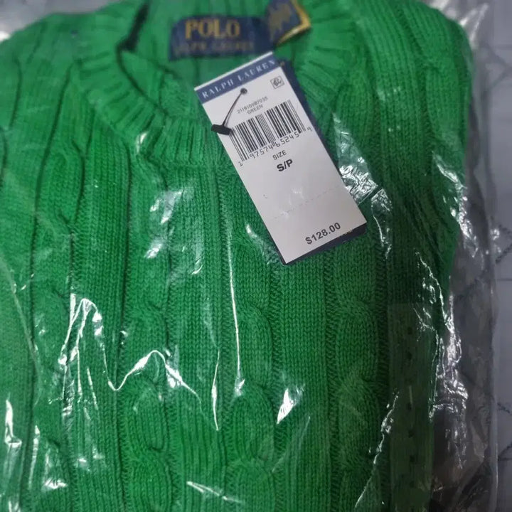 [BUNJANG] Polo Ralph Lauren Green Cable Knit Short Sleeve T-Shirt Size M / 폴로 랄프로렌 그린 케이블 반팔 S(M)