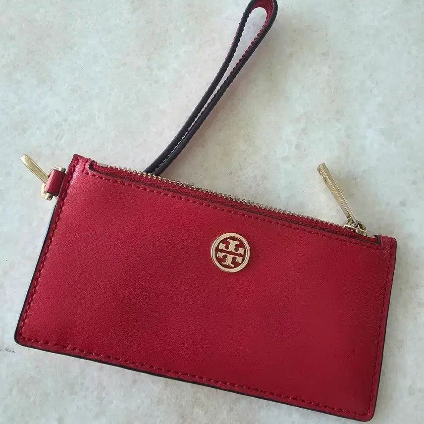[BUNJANG] Tory Burch Card Holder Red Gold Logo / 토리버치 카드지갑 (레드)