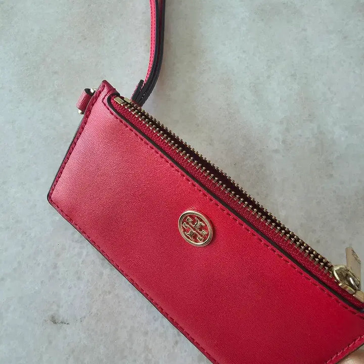 [BUNJANG] Tory Burch Card Holder Red Gold Logo / 토리버치 카드지갑 (레드)