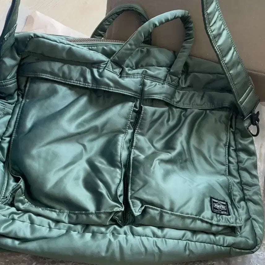 [BUNJANG] Porter Tanker 2-Way Overnight Briefcase Sage Green / 포터 탱커 2way 오버나이트 브리프케이스 세이지 그린
