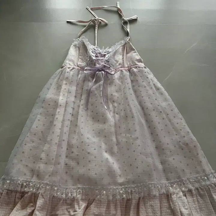 [BUNJANG] Nile Perch Pink Check Frill Dress / 일본 나일퍼치 핑크체크 프릴 원피스