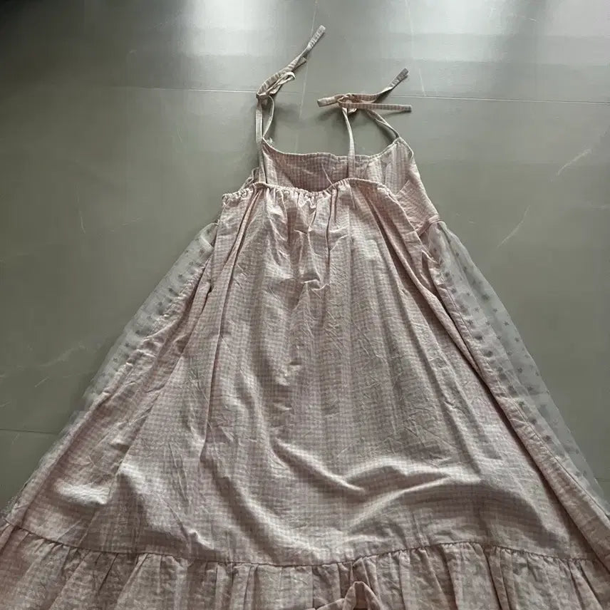 [BUNJANG] Nile Perch Pink Check Frill Dress / 일본 나일퍼치 핑크체크 프릴 원피스