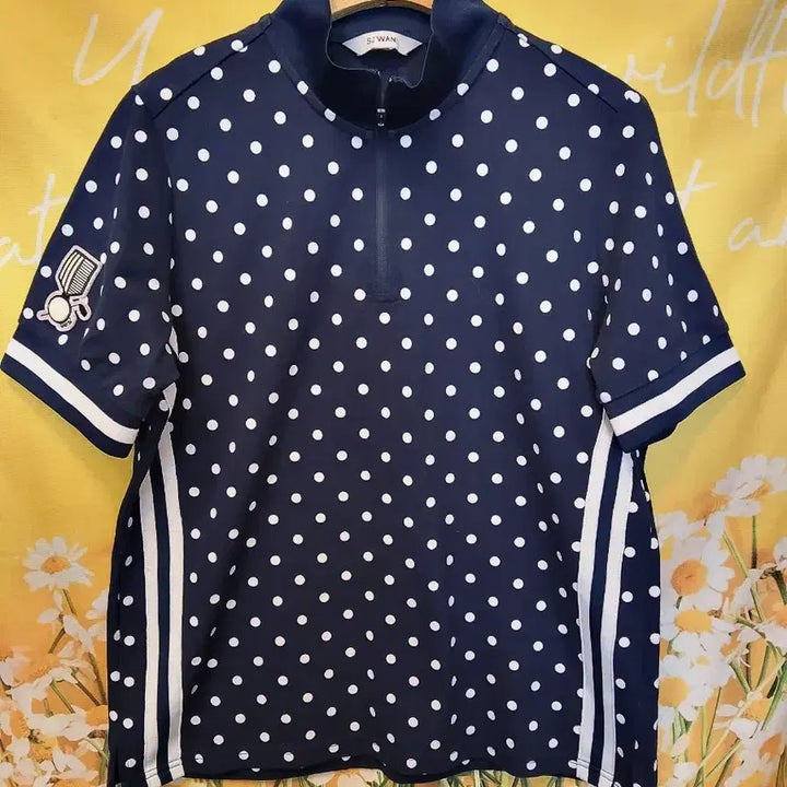 [BUNJANG] SJ WANI Navy Dot Short Sleeve T-Shirt Size 77 / SJ WANI 네이비 도트 반팔 티셔츠77