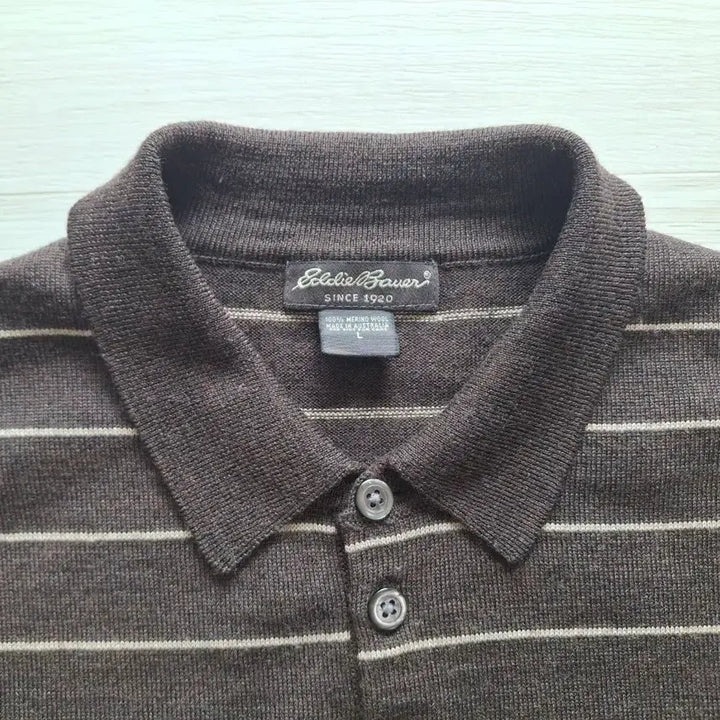 [BUNJANG] Eddie Bauer Merino Wool Polo Shirt Brown / L)에디바우어 메리노울 폴로 셔츠 브라운