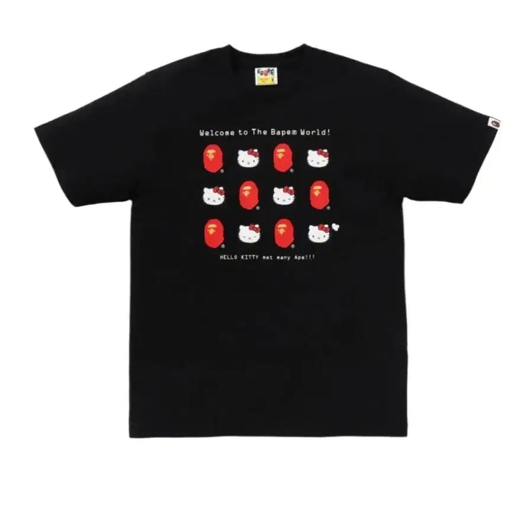 [BUNJANG] BAPE x Hello Kitty Collaboration T-Shirt Black L / 베이프 x 헬로키티 콜라보 반팔티 블랙L사이즈