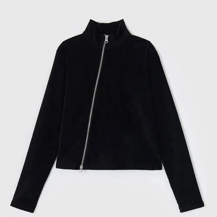 [BUNJANG] Yunse Velvet Oblique Zip-Up Jacket / yunse 윤세 Velvet oblique zip up
