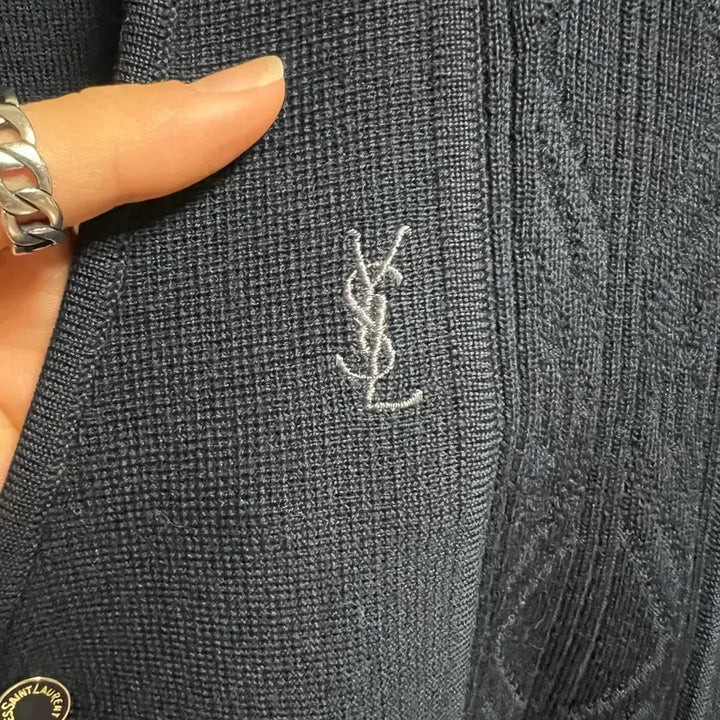 [BUNJANG] Saint Laurent Navy Knit Vest (Size 95) / 입생로랑 니트조끼(95)