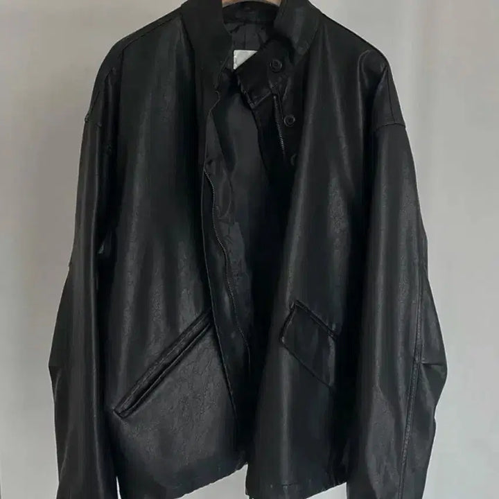 [BUNJANG] Basil in Bottle Vintage Leather Yakka Jacket / 바질인보틀 레더 야상