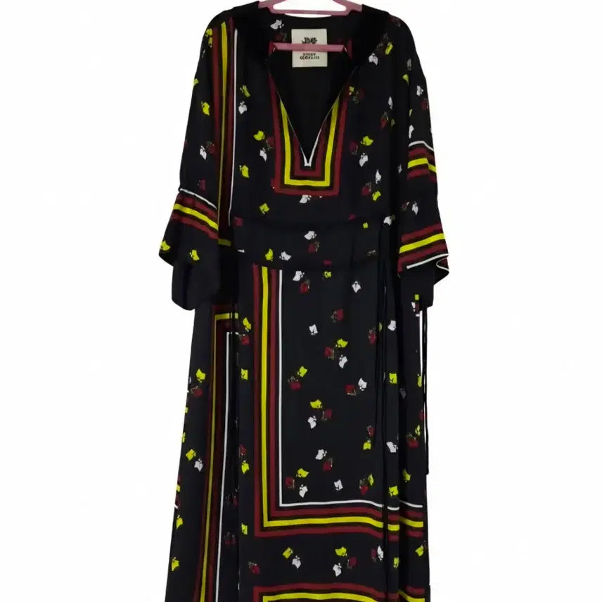 [BUNJANG] LUCKY CHOUETTE Black Pattern Long Dress / 럭키슈에뜨 블랙 패턴 롱  원피스