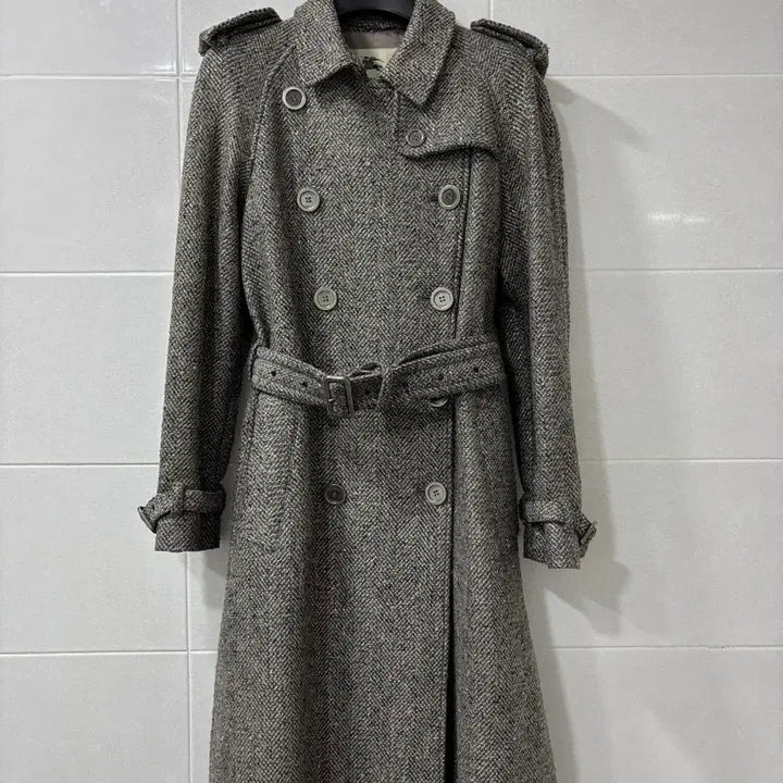 [BUNJANG] Burberry Herringbone Double Coat / 정품)버버리 헤링본 매장택코트