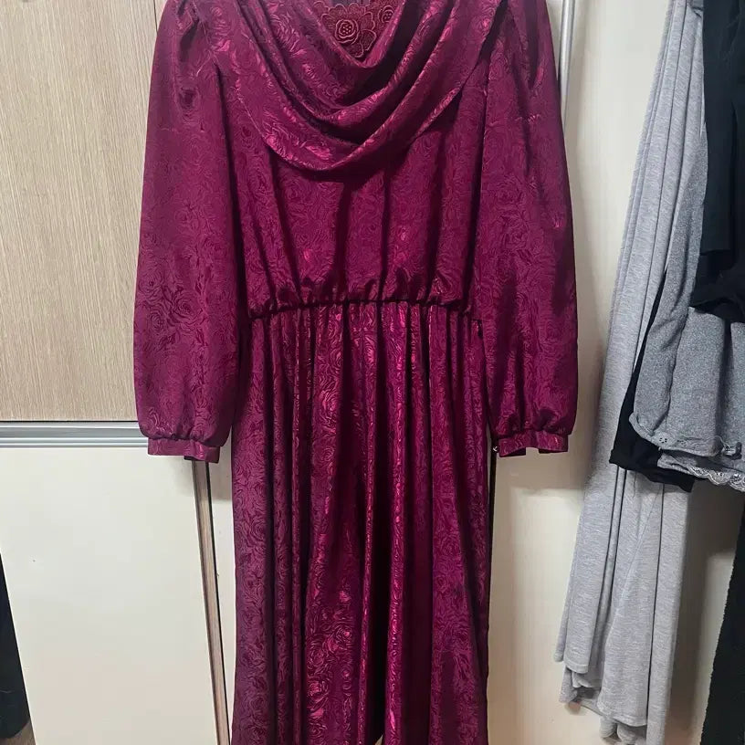 [BUNJANG] ILB Magenta Flower Pattern Vintage Dress / 일브 burusa 마젠타 플라워 패턴 빈티지 원피스 중세시대 공주