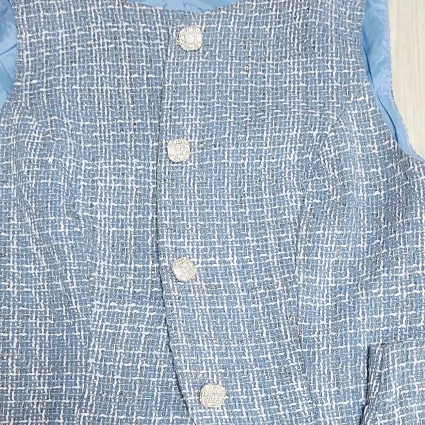 [BUNJANG] Cubic Button Tweed Set / ㅁ새상품ㅁ 큐빅단추 트위드 세트