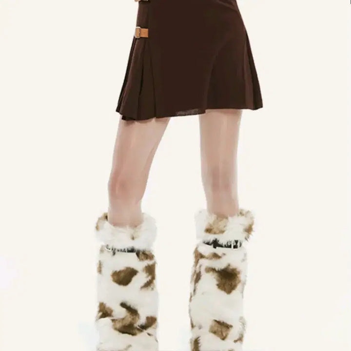[BUNJANG] Kirsh Knit Wrap Pleats Skirt Brown (Sealed) / (미개봉) 키르시 니트 랩 플리츠 스커트 브라운