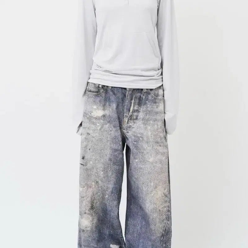 [BUNJANG] Hi-Fi Punk Digital Wide Denim Pants Size S / 하이파이펑크 디지털 와이드 데님 S