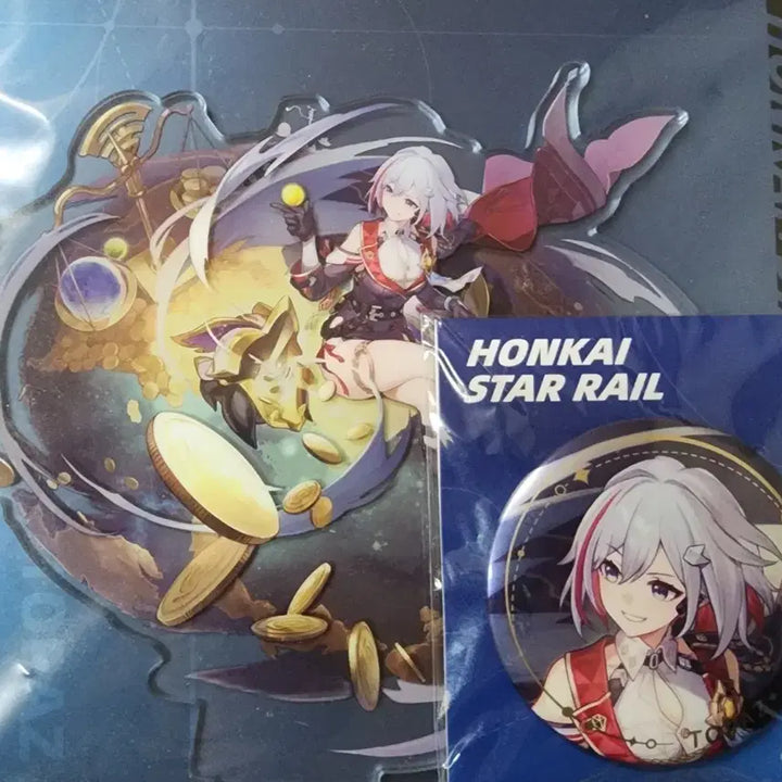 [BUNJANG] Honkai: Star Rail Topaz Acrylic Stand + Can Badge Set / 붕괴 스타레일 토파즈 아크릴 스탠드 + 캔뱃지