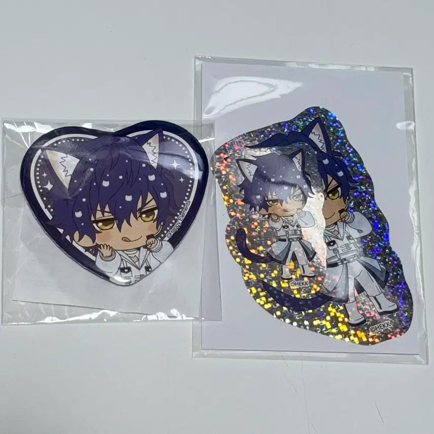 [BUNJANG] Ensemble Stars Jun Shionami Nanjaratown Collaboration Can Badge Sticker Bundle Set / 앙스타 사자나미 쥰 난쟈타운 콜라보 캔뱃지 스티커 일괄