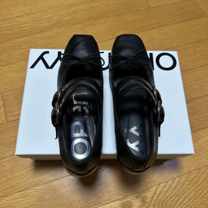 [BUNJANG] Open YY Buckle Ballet Flats Shoes Black 235 / 오픈와이와이 버클 발렛 플랫 슈즈 235(실착 1회)