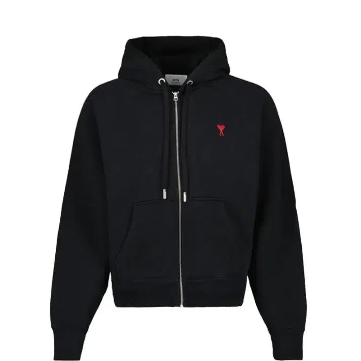 [BUNJANG] AMI Small Heart Logo Zip-Up Hoodie / 아미 스몰 하트 로고 후드집업