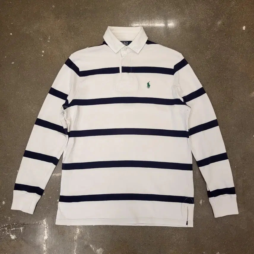 [BUNJANG] Polo Ralph Lauren Striped Rugby Shirt / 미국 빈티지 폴로 랄프로렌 스트라이프 럭비티 카라티