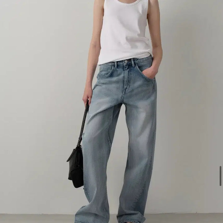 [BUNJANG] Facade Pattern Curved Tapered Faded Wash Jeans XS / 파사드패턴 커브드 테이퍼드 faded wash XS 새상품