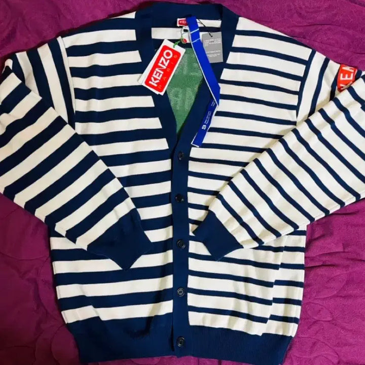 [BUNJANG] Kenzo Navy Stripe Cardigan / 겐조 네이비스트라이프 가디건드립니다[새제품]