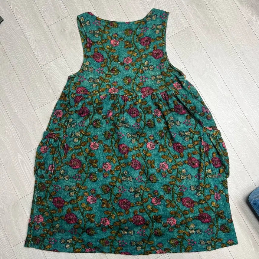 [BUNJANG] Mori Girl Flower Pattern Sleeveless Layered Dress / 모리걸 플라워 패턴 민소매 레이어드 원피스
