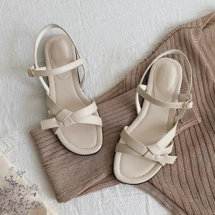[BUNJANG] Ribbon Strap Sandals (235) / 리본 스트랩 샌들