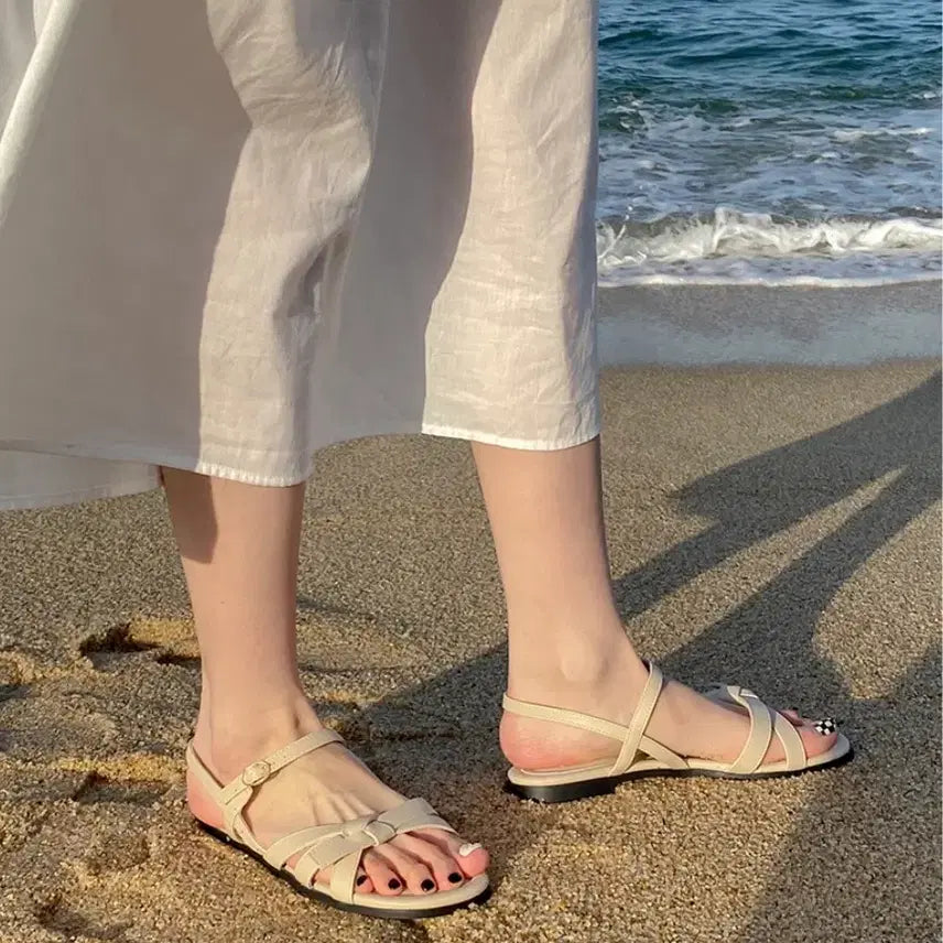 [BUNJANG] Ribbon Strap Sandals (235) / 리본 스트랩 샌들