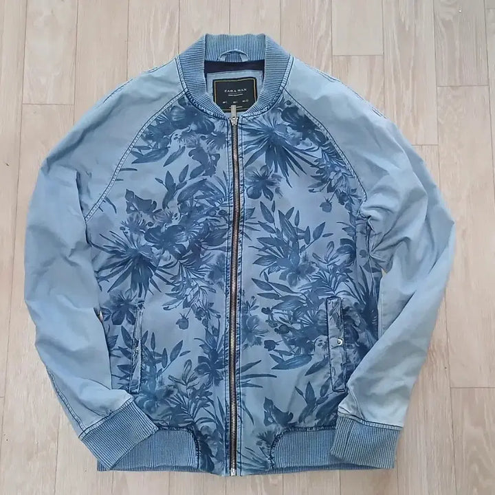 [BUNJANG] Zara Man Vintage Luxury Print Denim Blouson Jacket L / 자라 맨 빈티지 럭셔리 나염 데님 블루종 L