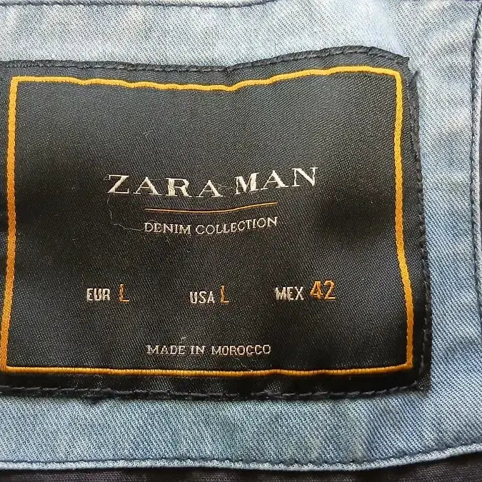 [BUNJANG] Zara Man Vintage Luxury Print Denim Blouson Jacket L / 자라 맨 빈티지 럭셔리 나염 데님 블루종 L