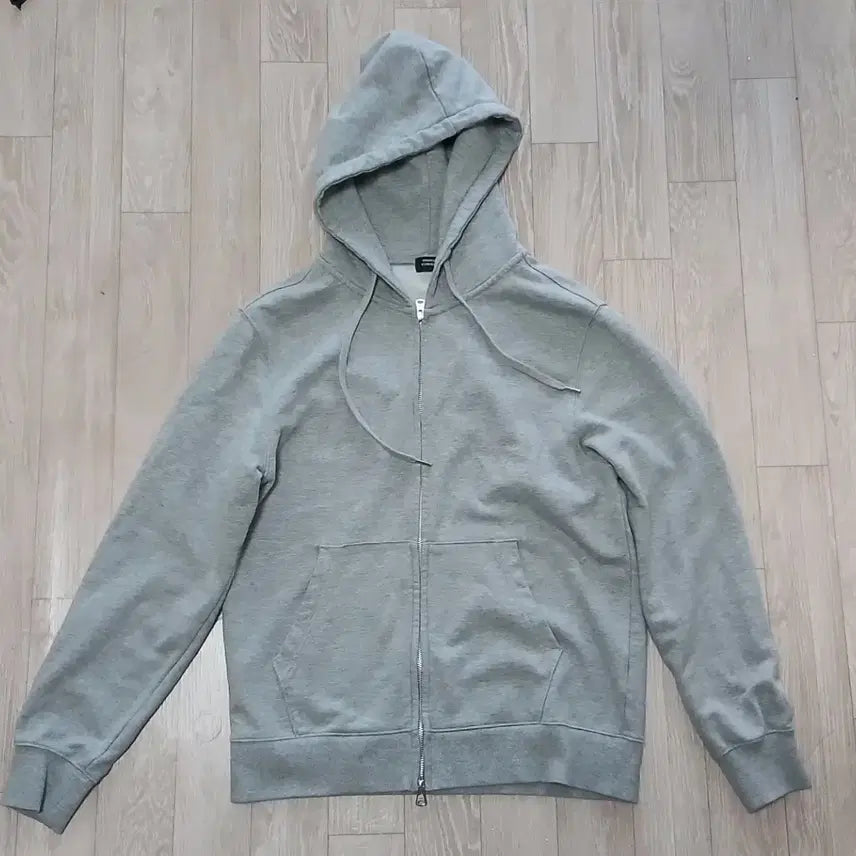 [BUNJANG] MUDIDI Grey Plain Zip-Up Hoodie Double Zipper L / 무탠다드 그레이 무지집업후드 양방향 지퍼 L