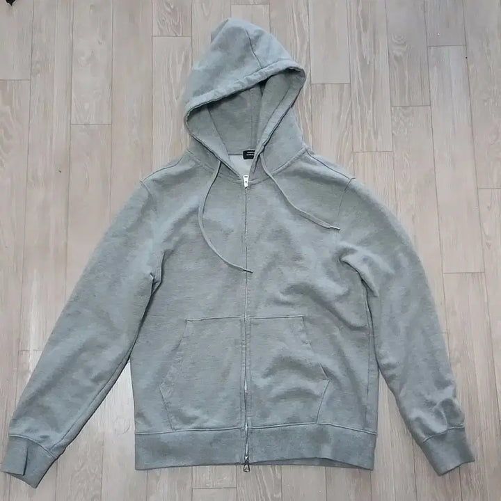 [BUNJANG] MUDIDI Grey Plain Zip-Up Hoodie Double Zipper L / 무탠다드 그레이 무지집업후드 양방향 지퍼 L
