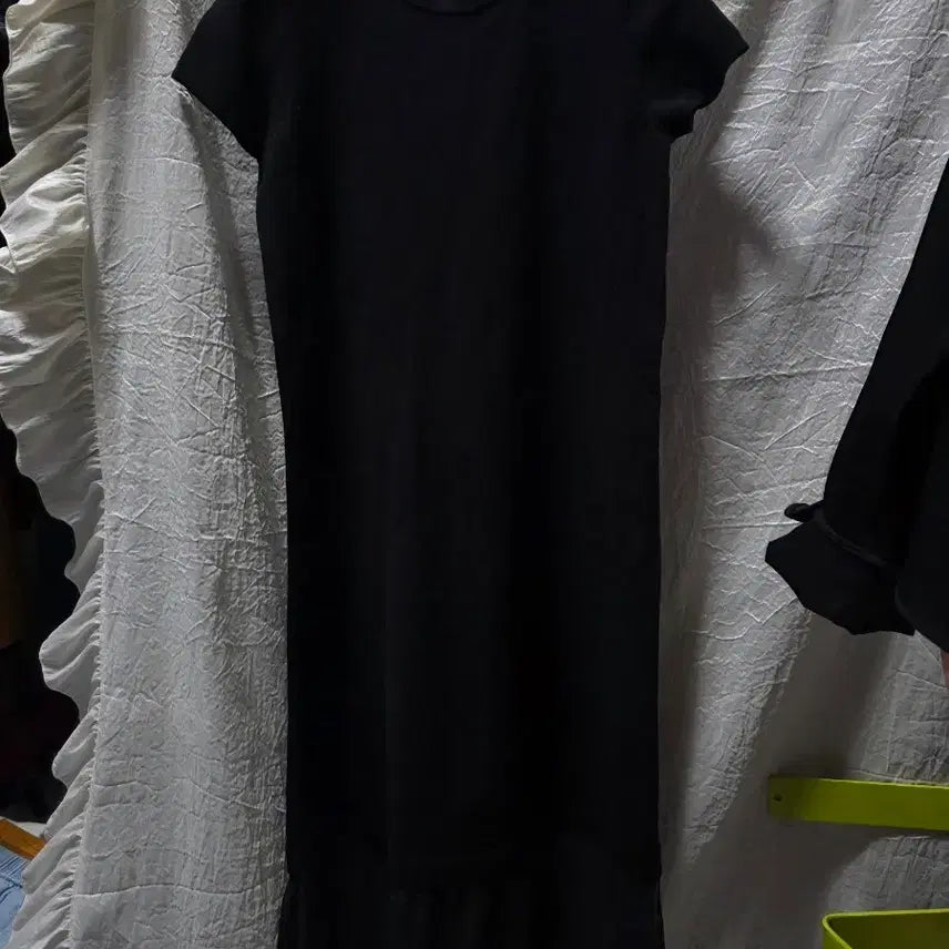 [BUNJANG] Theory Black Short-Sleeve Long Dress / Theory 띠어리 블랙 반팔 롱 원피스