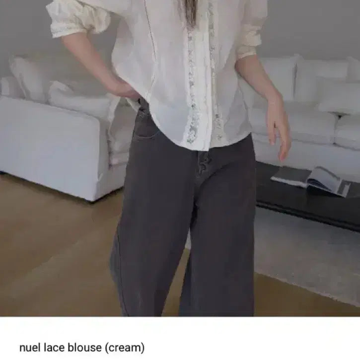 [BUNJANG] Soez Lace Blouse Cream / 소에즈 soez 레이스 블라우스 크림