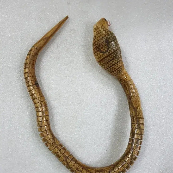 [BUNJANG] Vintage Wooden Cobra Snake Sculpture / 오래된 나무 코브라 뱀 조각 공예품