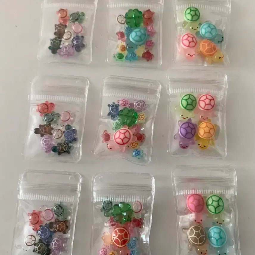 [BUNJANG] Lucky Turtle Charms with Zipper Bags (Set of 3) / 행운의 거북이 파츠 &amp; 지퍼백 세트 3개